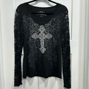 Maurice’s Premium Long Sleeve Black Top Size Large